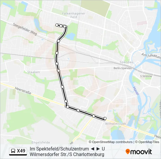 X49 Bus Line Map