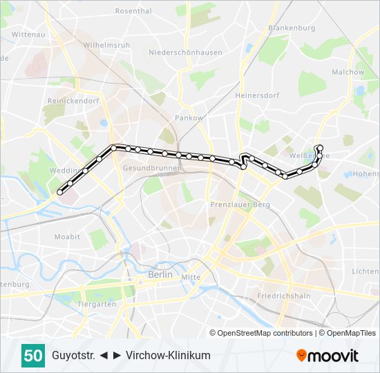 Трамвай 50: карта маршрута