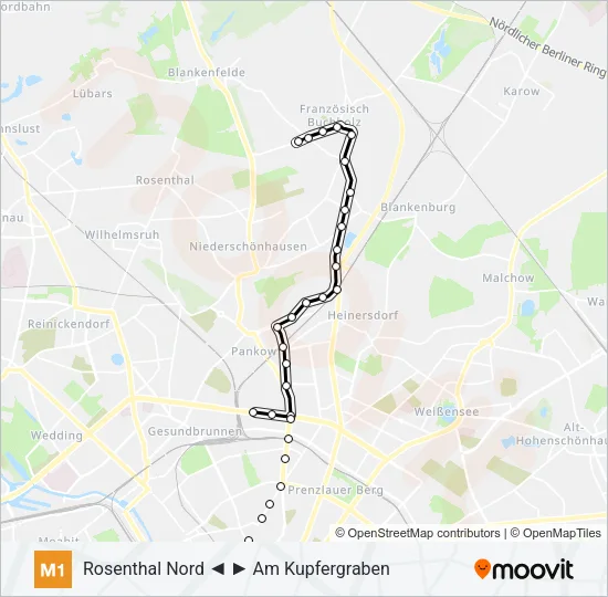 M1 Light Rail Line Map