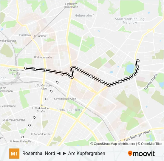 M1 Light Rail Line Map