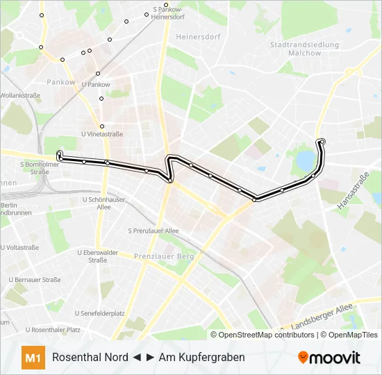 M1 Light Rail Line Map