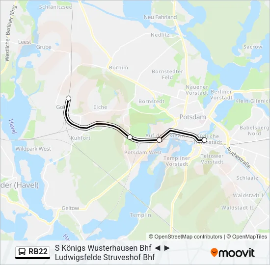 RB22 Bus Line Map