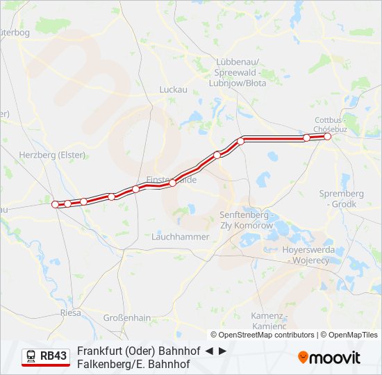 Bahnlinie RB43 Karte