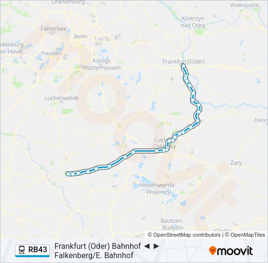 Bahnlinie RB43 Karte