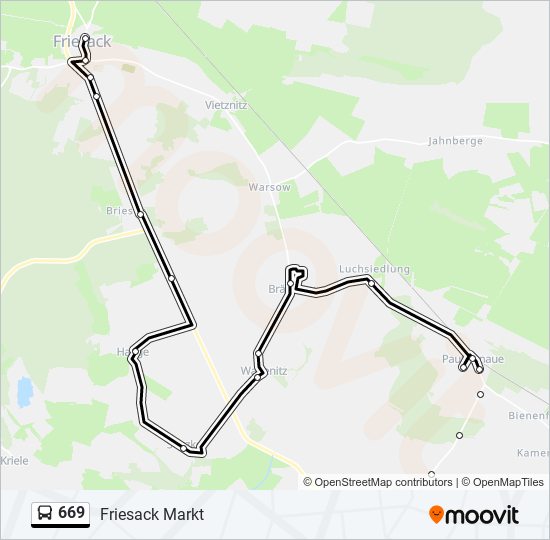 669 bus Line Map