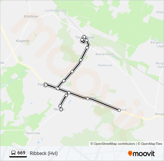 669 bus Line Map