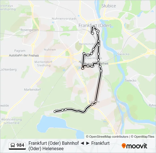 984 Bus Line Map