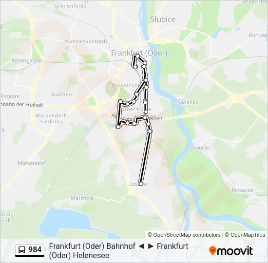 984 Bus Line Map