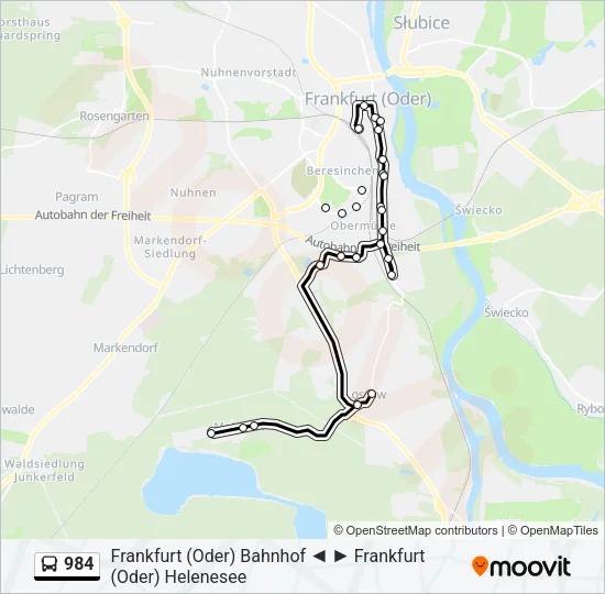 984 Bus Line Map
