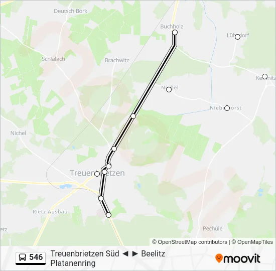 Автобус 546: карта маршрута