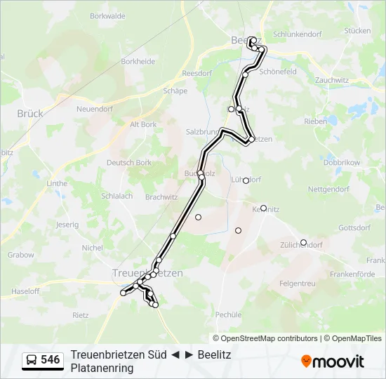 546 Bus Line Map