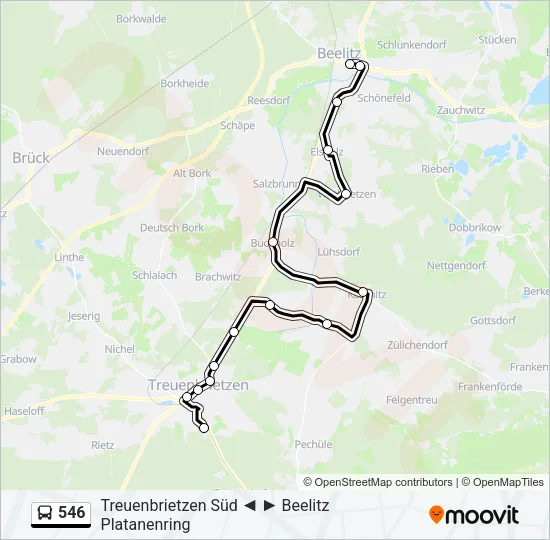 546 Bus Line Map