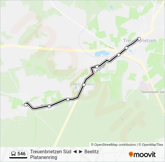 Автобус 546: карта маршрута
