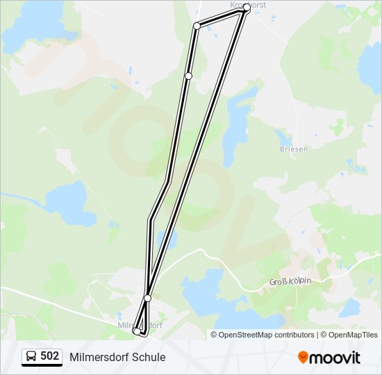 502 bus Line Map