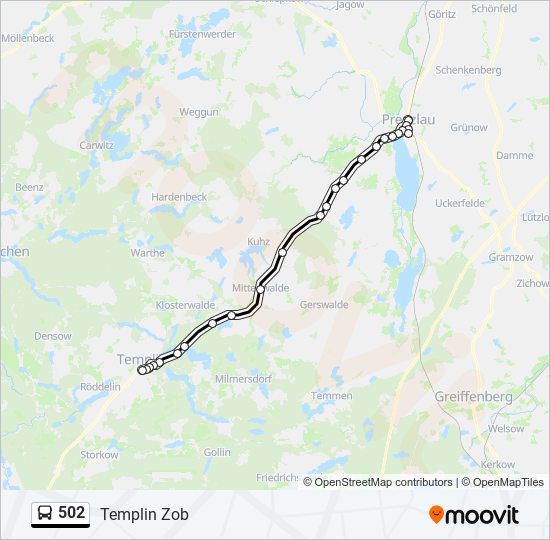 502 bus Line Map