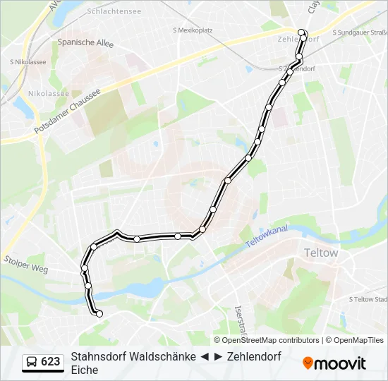 623 Bus Line Map