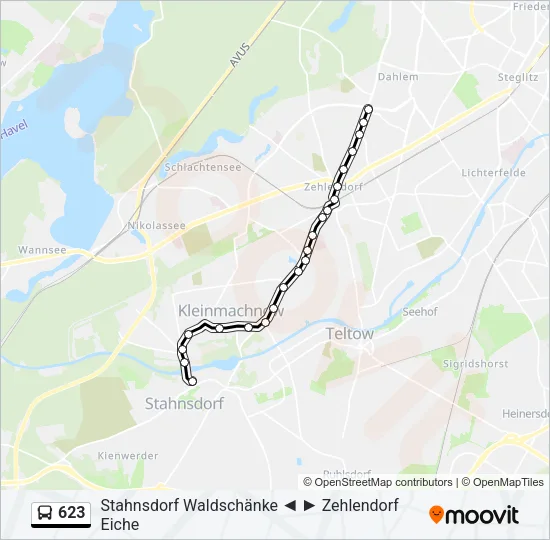 623 Bus Line Map