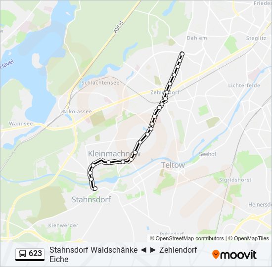 623 bus Line Map
