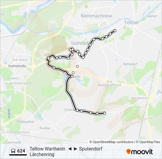 624 bus Line Map