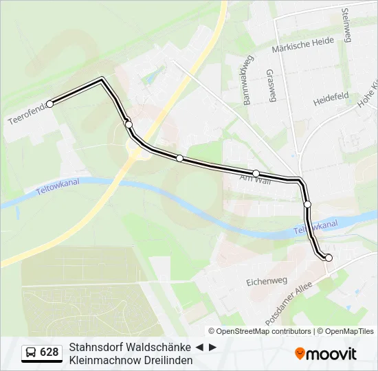 628 Bus Line Map
