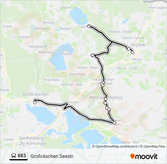 883 Bus Line Map
