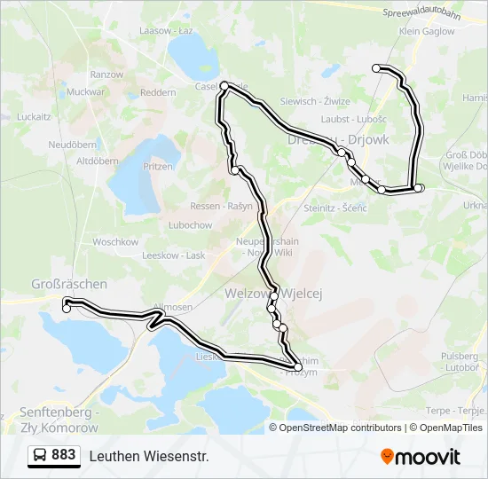 883 Bus Line Map