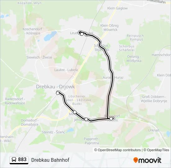 883 Bus Line Map