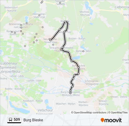 509 bus Line Map