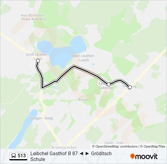 513 bus Line Map