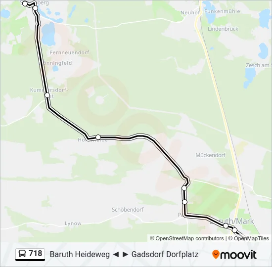 718 Bus Line Map