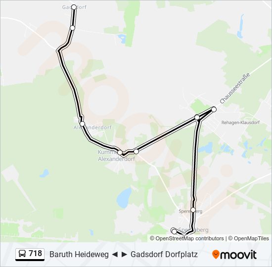 718 bus Line Map