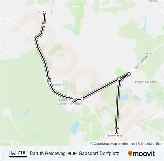 718 bus Line Map