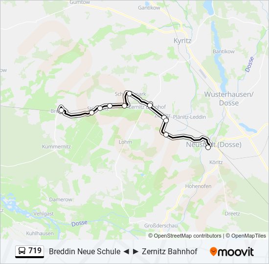 Автобус 719: карта маршрута