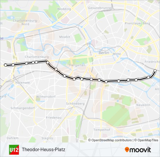 Метро U12: карта маршрута