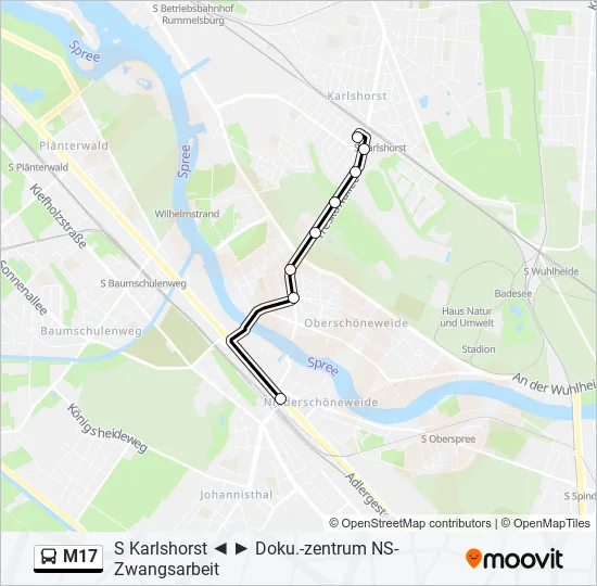 M17 Bus Line Map