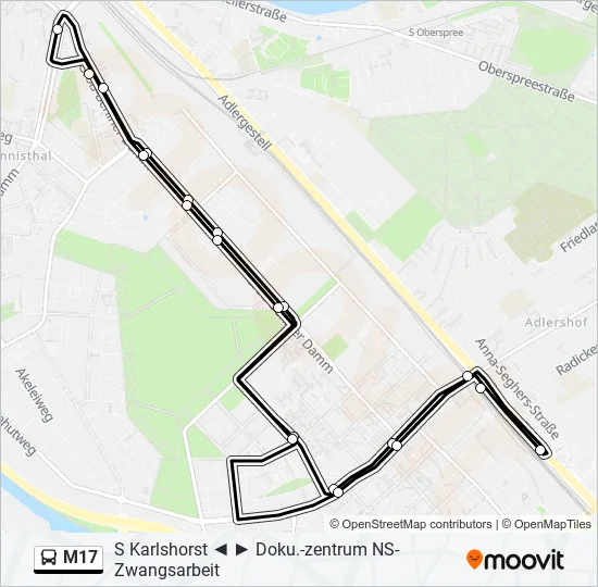 M17 Bus Line Map