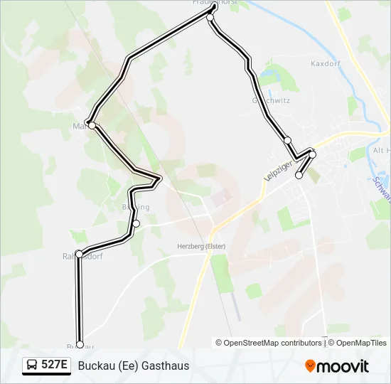 527E Bus Line Map