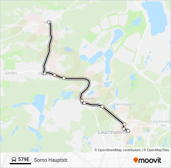 Автобус 579E: карта маршрута