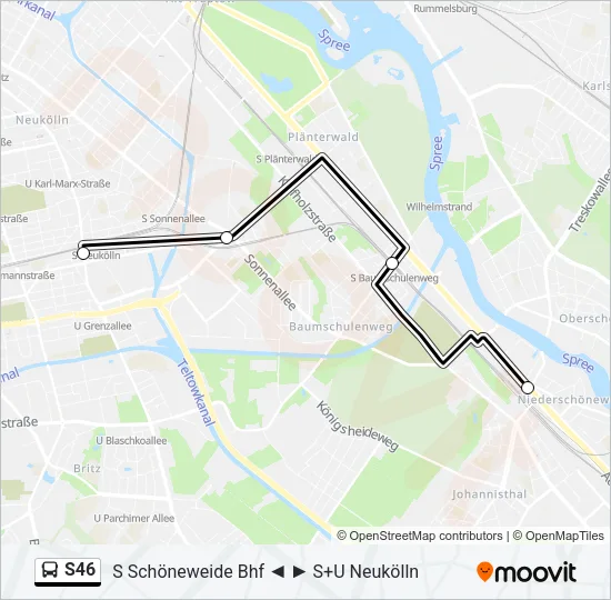 S46 Bus Line Map