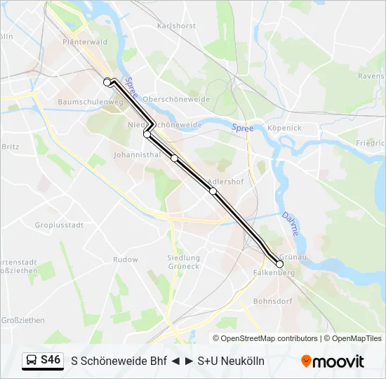 S46 Bus Line Map