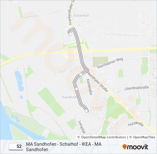 grafiek regionaal Situatie 52 Route: Schedules, Stops & Maps - Ikea/Scharhof (Updated)