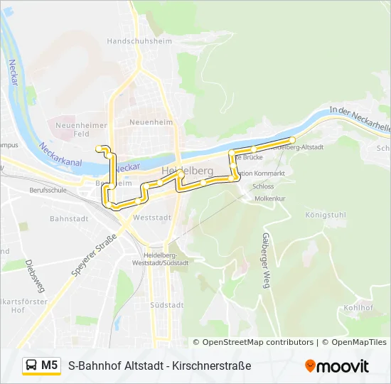 M5 Bus Route Map M5 Route: Schedules, Stops & Maps - Neuenheimer Feld (Updated)