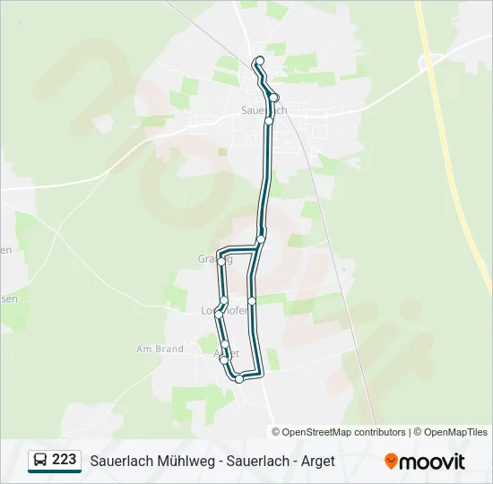 Автобус 223: карта маршрута