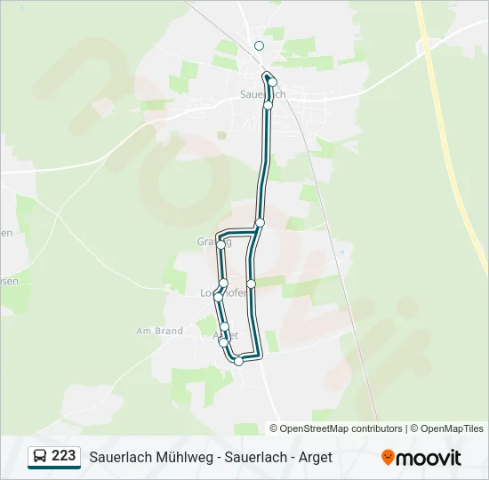 Автобус 223: карта маршрута