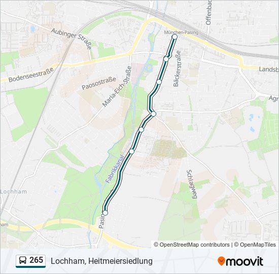 265 bus Line Map