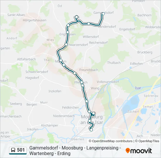501 Bus Line Map