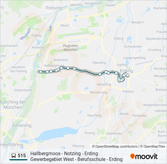 515 bus Line Map