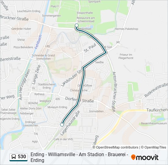 530 bus Line Map