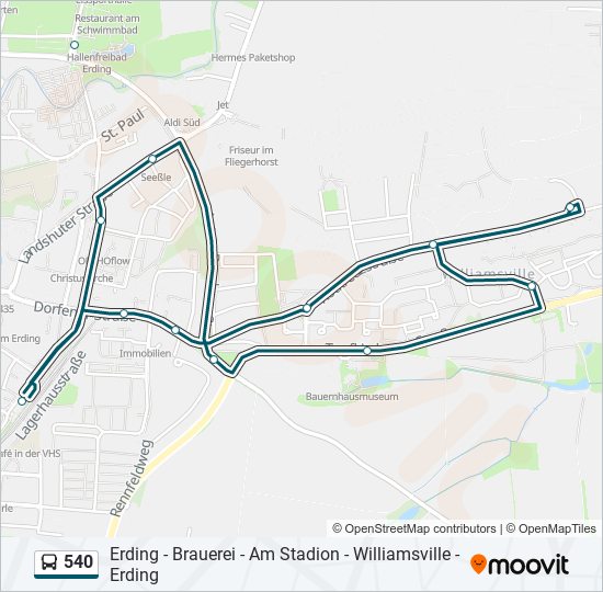 540 bus Line Map