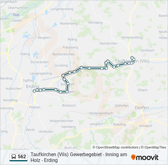 Buslinie 562 Karte